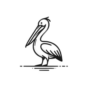 Simple Pelican Bird Sketch