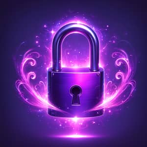 Bright Purple Mystical Padlock - Levitating Enchantment