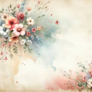 Watercolor Background with Floral Accents