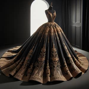 Elegant Gold and Black Ball Gown - Luxury Fashion