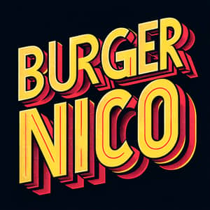 Burger Nico Vector Graphic in Red & Yellow