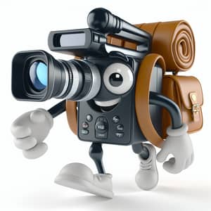 Cheerful Digital Video Camera Character - Pixar Style