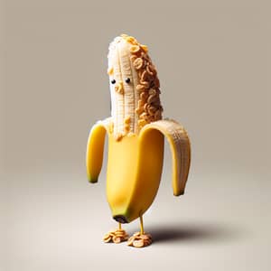 Funny Half Peeled Banana with Cereal Arms & Legs