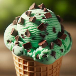 Mint Chocolate Chip Ice Cream Cone Delight