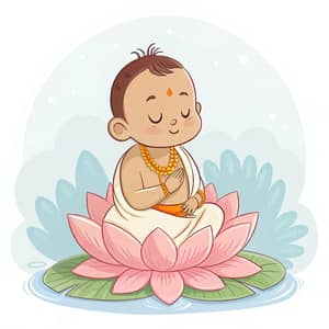 Baby Murugan Sitting in Lotus - Divine Childhood