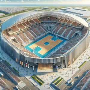 Modern Basketball Stadium Design with Retractable Roof