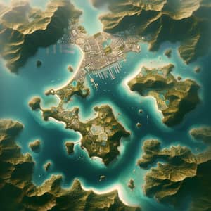 Lush Island Map near Populous Mainland | Tourism & Real Estate Hotspot