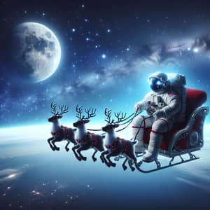 Astronaut in Santa's Sleigh: A Cosmic Adventure