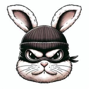 Angry Rabbit in Bandit Balaclava Drawing