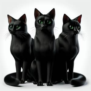 Unique Nocturnal Feline Creature with Three Heads