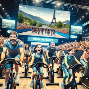 Tour de France Stage City Family Cycling Animation