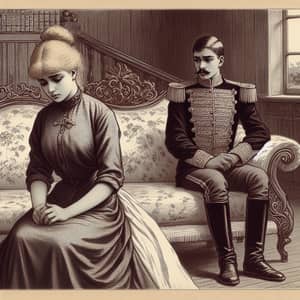 19th Century Kislovodsk House: Distressed Noblewoman & Indifferent Officer