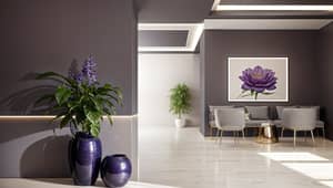 Minimalist Office Design with Amethyst Hues