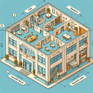 Detailed Floor Plan of Administrative Office Building