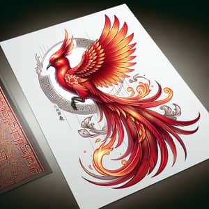 Vivid Suzaku Tattoo Design - Symbol of Power and Rebirth