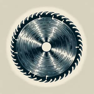 Detailed Circular Saw Blade Image with Gleaming Teeth and Burnished Metal Surface