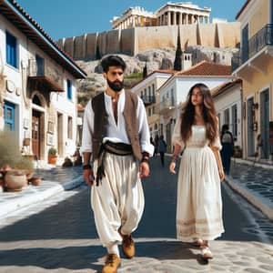 Greek Couple Exploring a Picturesque City