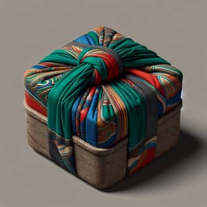 Traditional Japanese Bento Box Wrapped in Furoshiki Cloth