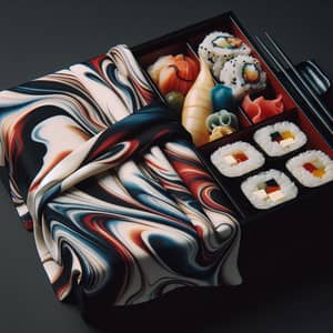 Traditional Japanese Bento Lunch Box & Furoshiki Cloth