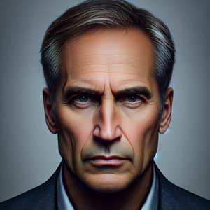 Intense Portrait of a 50-Year-Old Man