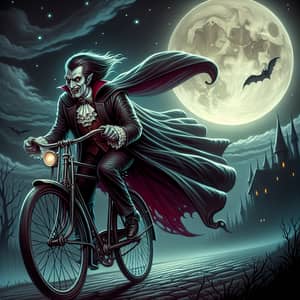 Vlad Dracula Riding Bicycle in Transylvania | Gothic Scene