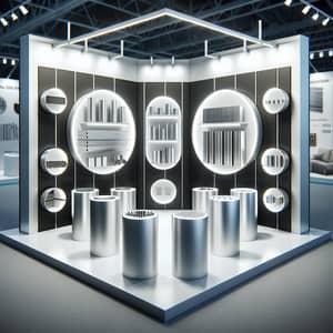 Aluminum Extrusion Samples Displayed at Modern Trade Show Booth