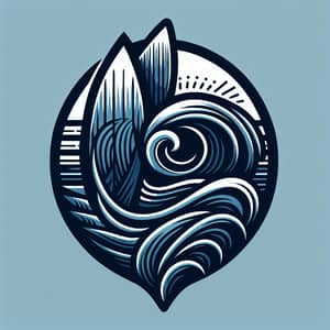 Stylized Surfboard with Wave Art - Custom Surf Decor