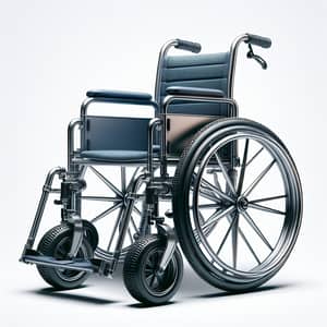 Sturdy Silver Metal Wheelchair with Comfortable Cushioning