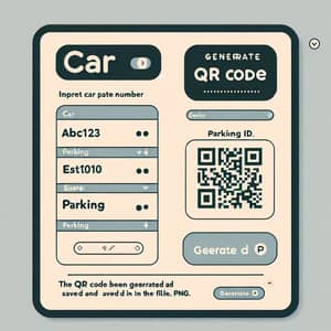 User Interface for Parking QR System | Design & Generate QR Code