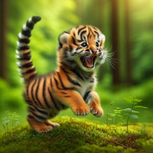 Baby Disney Tigger Bouncing in Woods - Singing Cub