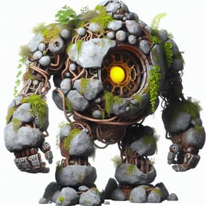 Neutral Deformed Golem: Metal & Rock Sculpture