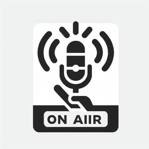 Live Broadcast Vector Icon Design - Minimalistic & Black White