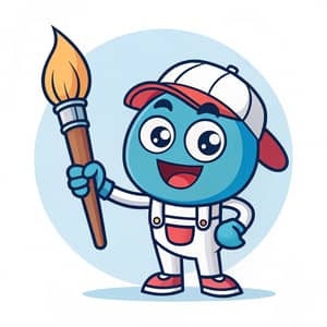 Cartoon Logo Mascot Holding a Paintbrush