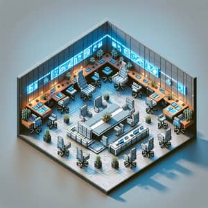 Futuristic Pixel Art Conference Room 2024 Design