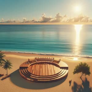 Serene Beach Podium Stage | Golden Sands View