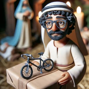 Wise Man with Bicycle - Nativity Scene Gift Presentation