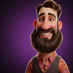 3D Caricature of a Bearded Character