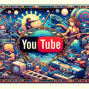 High-Definition YouTube Banner with Pre-1912 Art Nouveau Influence