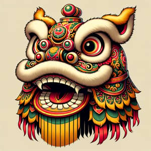 Traditional Vietnamese Lion Dance Head Mask | Celebrations