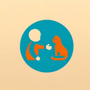 Minimalist Circle Design with Child and Cat Interaction