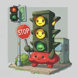 Traffic Light Pokémon with Stop Sign