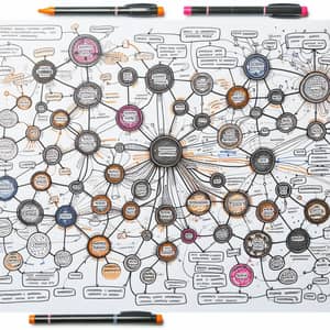 Detailed Mind Map with Interconnected Nodes and Pathways