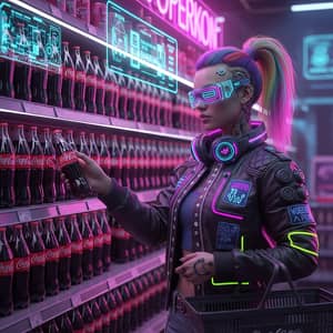 Futuristic Cyberpunk Supermarket Experience