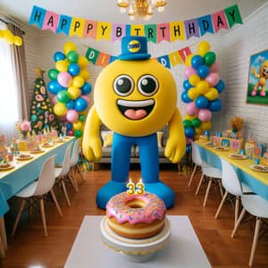 Homero Simpson Themed Birthday Party Decor with Balloons