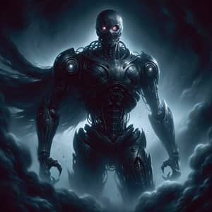 Menacing Dark Android in Bio-Armor - Mysterious and Eerie