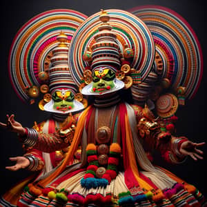 Vibrant Kathakali Dancers | Expressive Cultural Performance