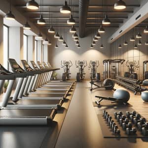 Modern Gym with Diverse Fitness Equipment