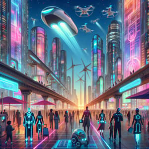 Futuristic Sci-Fi City | Diverse Society & Advanced Technology