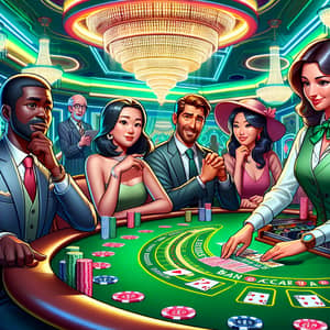 Exciting Animated Baccarat Game Scene