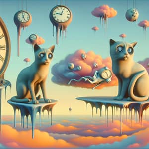 Surrealist Cats in Dreamy Landscapes